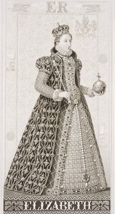 I. Erzsébet királynő (1533-1603) Az angol és skót történelem illusztrációiból, I. kötet alkotó: J.L. Williams