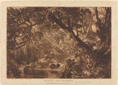 Aesacus és Hesperie, 1819-ben megjelent. alkotó: Joseph Mallord William Turner