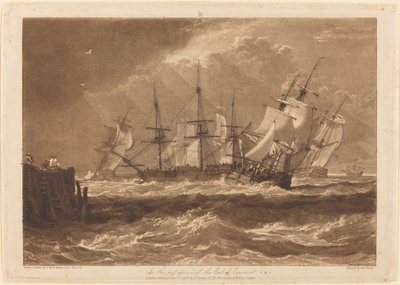 Ships in a Breeze, 1808-ban jelent meg. alkotó: Joseph Mallord William Turner