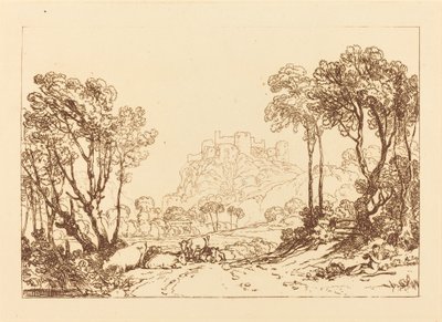 A kastély a rétek felett, 1808-ban jelent meg. alkotó: Joseph Mallord William Turner