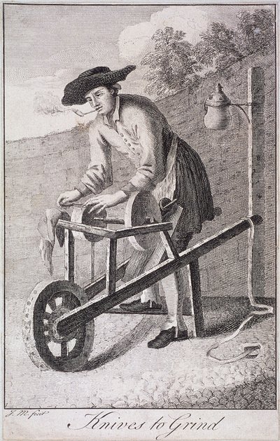 „Kives to Grind”, Cries of London, 1750 alkotó: JM