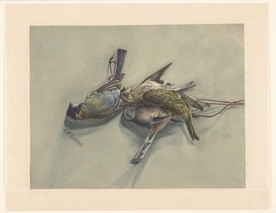 Csendélet három döglött madárral alkotó: J.N. Landré (signed by artist)