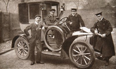 Az első taxi Liverpoolban, Merseyside államban, 1906 alkotó: JP Wood