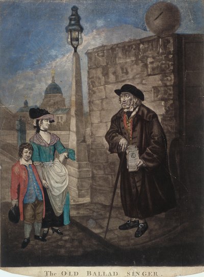 Régi balladaénekes az utcasarkon, c1780 alkotó: JR Smith