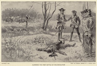 Alamance a forradalom első csatája (litho) alkotó: J. (after) Steeple Davis
