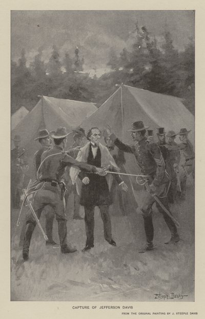 Jefferson Davis elfogása (litho) alkotó: J. (after) Steeple Davis