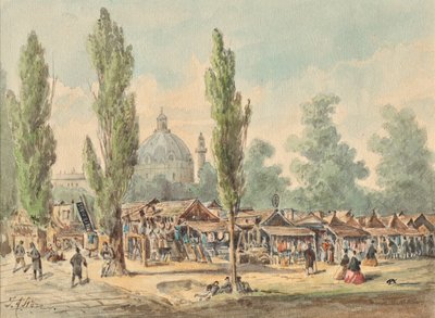 A régi tandelpiac Bécsben alkotó: J. A. Störr