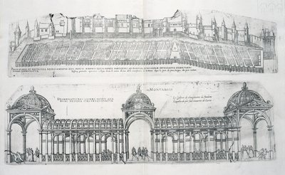 Montargis látképei, a "Les Plus Belles Batiments de France" című, 1570-es években kiadott műből. alkotó: J. Androuet Ducerceau