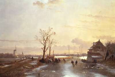 Téli jelenet, 1853 alkotó: J. Anton Mignon