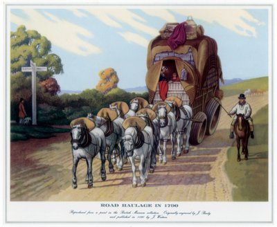 „Közúti fuvarozás 1790-ben”, 1820. alkotó: J Baily