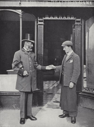Hocktide Hungerfordban, Crier filléreket gyűjt alkotó: J. Benjamin Stone