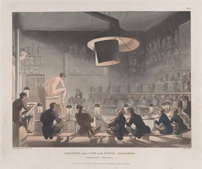 Rajz a Királyi Akadémia életéből, Somerset House, 1808. január 1., 1808. január 1. alkotó: J. Bluck