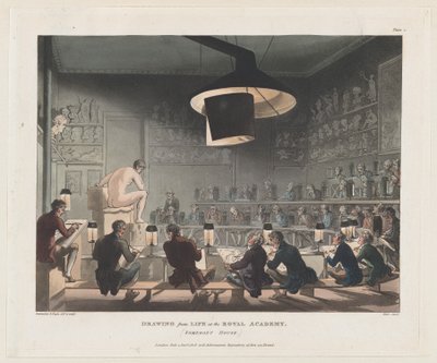 Rajz a Királyi Akadémia életéből, Somerset House, 1808. január 1., 1808. január 1. alkotó: J. Bluck