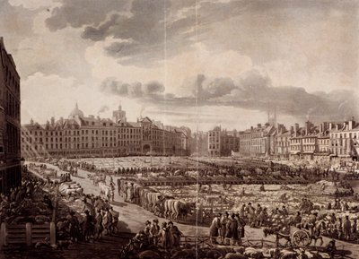Smithfield Market, London, 1811 alkotó: J Bluck