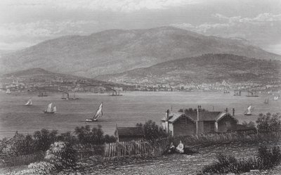 Ausztrália: Hobart Town, Tasmánia (metszet) alkotó: J. C. Armytage
