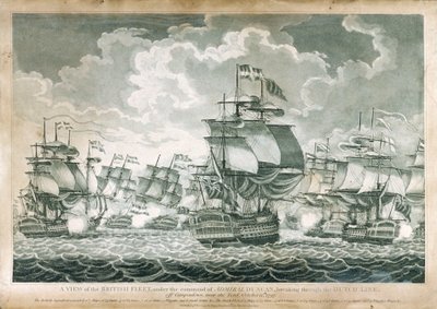 A Duncan admirális parancsnoksága alatt álló brit flotta látképe alkotó: J. Fairburn