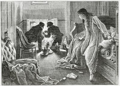 Nagyon lágyan felemeltem a kezem, és kihúztam a tőrt a párnám alól, illusztráció egy thriller krimihez, a "The Story of a Scar"-hoz, az "Appleton