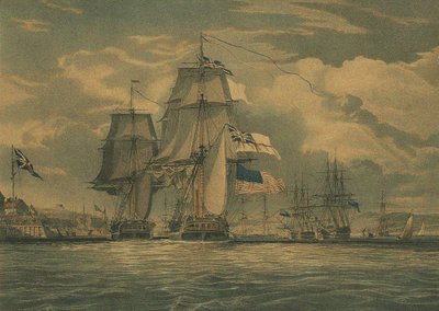 A HMS Shannon elfoglalja a USS Chesapeake-et 1813. június 1-jén alkotó: J. G. C. Schetly