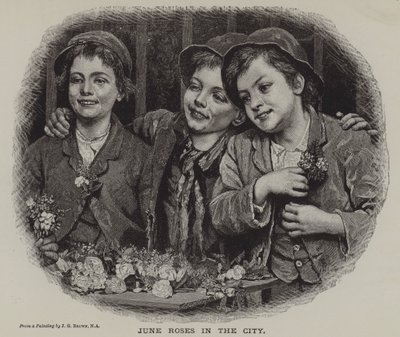 Júniusi rózsák a városban (metszet) alkotó: J. Gillis Brown