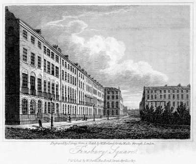 Finsbury Square, London, 1817. alkotó: J. Greig