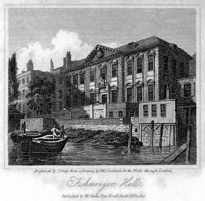 Fishmongers Hall, London City, 1817. alkotó: J. Greig
