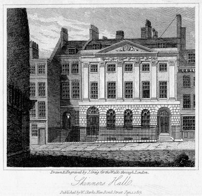 Skinners Hall, London City, 1817. alkotó: J. Greig