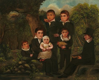 Abraham Clark és gyermekei, 1822. alkotó: J. H.