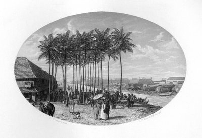 Batavia alapítása, Jáva, Holland Kelet-India, 1619, 1870 körül. alkotó: J. H. Rennefeld
