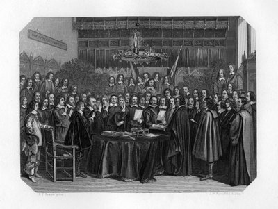 A münsteri szerződés ratifikációs eskütétele, 1648 c1870. alkotó: J. H. Rennefeld