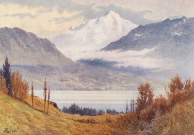 A Mont Blanc Morges fölött (színes litográfia) alkotó: J. Hardwicke Lewis