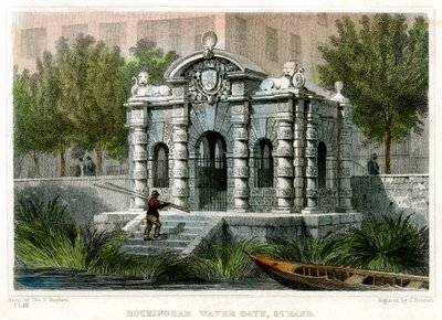 Buckingham Water Gate, Strand, Westminster, London, 1830. alkotó: J Henshall
