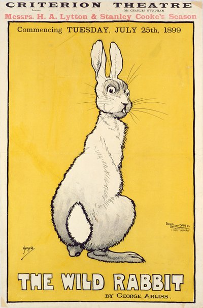 A vadnyúl plakát, 1899 alkotó: J. Hissin