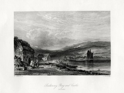 Scalloway-öböl és kastély, Zetland, 19. század alkotó: J. Horsburgh