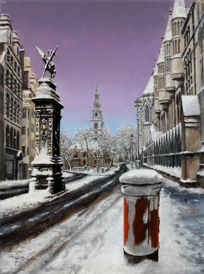 Fleet St under Snow, 2000 (olajfestmény) alkotó: J Hugh L Beattie