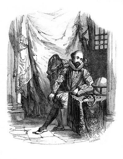 Sir Walter Raleigh a londoni Towerben, 1603-1616, 1836. alkotó: J. Jackson