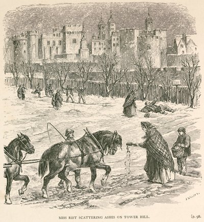 „Miss Rist hamut szór a Tower Hillre”, London, 1840 alkotó: J Knight