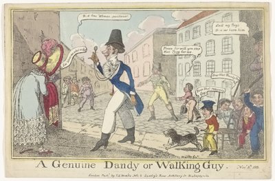 Spotprent dandy a Guy Fawkes Day-ben Egy valódi Dandy vagy Walking Guy (cím a tárgyon) alkotó: J. Lewis Marks