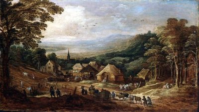 Őszi táj parasztokkal alkotó: J. and Momper J. de Brueghel