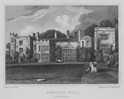 Bowling Hall, Yorkshire (metszet) alkotó: John Preston Neale