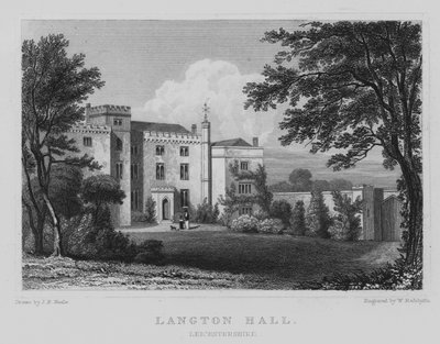 Langton Hall, Leicestershire (metszet) alkotó: John Preston Neale
