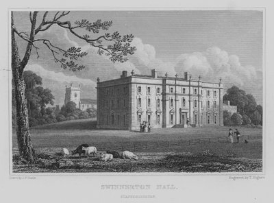 Swinnerton Hall, Staffordshire (metszet) alkotó: John Preston Neale