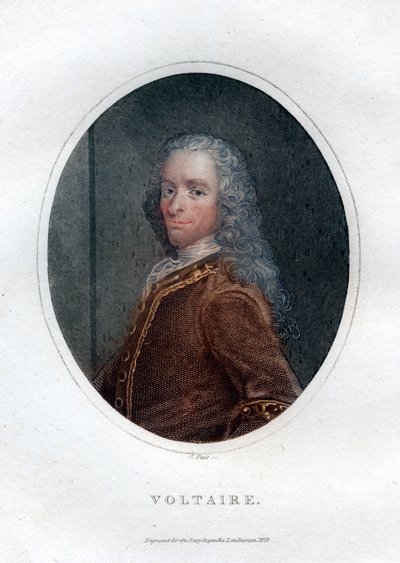 Francois Marie Arouet Voltaire, 18. századi francia író és szatirikus, 1828. alkotó: J. Pass