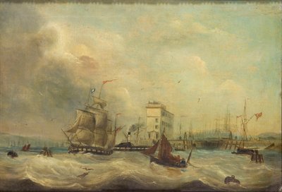Cardiff Docks, 1844 alkotó: J Price