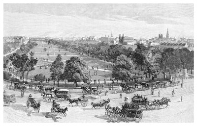 Hyde Park, Sydney, Új-Dél-Wales, Ausztrália, 1886. alkotó: J. R. Ashton
