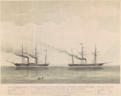 HMS "Basilisk" és HMS "Niger" 1849. június 20-án, 1849 körül (litográfia) alkotó: J. R. Jobbins