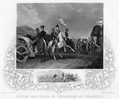 Dhoondiah veresége és halála Conaghullban, 1800, 19. század eleje-közepe. alkotó: J. Rogers