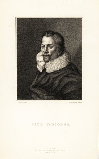 Paul van Somer flamand művész és I. Jakab angol király udvari festőjének portréja, 1577-1621 körül alkotó: J. Thomson