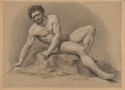 Ülő férfi akt, elölről nézve (2. díj 1810) alkotó: J. Uittenbogaardt