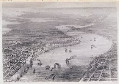 New Orleans madártávlatából, „The History of the United States”, 4. évf. II, Charles Mackay, metszett W. Ridgeway, 1830 körül alkotó: J. Wells