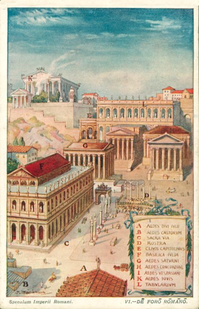 Forum Romanum, ókori Róma (színes litho) alkotó: J. Williamson